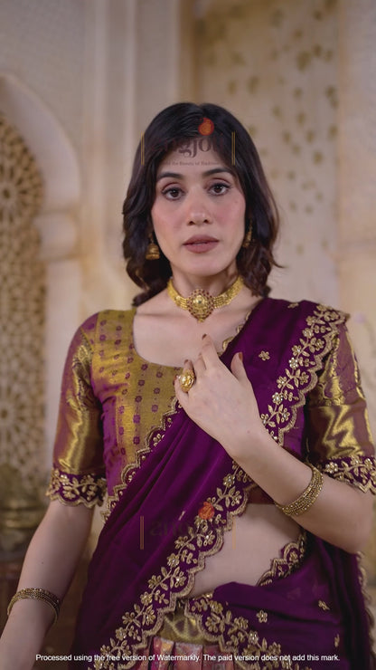 Silk Lehenga Choli with Golden Zari Border & Embroidered Dupatta | Wedding & Festive Wear | Blouse Unstitched