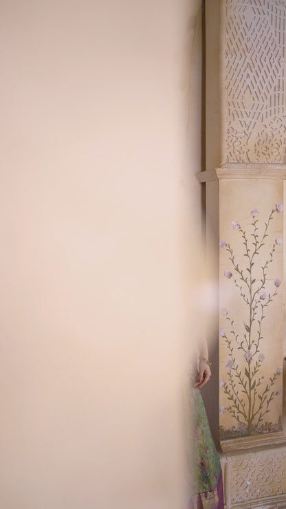 Purple & Green Banarasi Silk Lehenga Choli with Rich Golden Zari Weaving | Wedding & Festive Wear